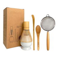 Detailed information about the product Bamboo Matcha Whisk Set, Matcha Whisk, Chasen,Whisk Holder, White, Sifter, Tea Scoop and Tea Spoon