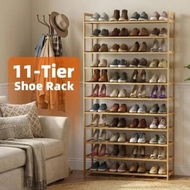 Detailed information about the product Bamboo Shoe Rack Cabinet Storage 11 Tier Shelves Footwear Organiser Tall Wide Slim Space Saver Closet Display Stand Wooden Entry Hallway 77x23x148.5cm