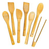 Detailed information about the product Bamboo Spoons for Cooking 7 Piece, Kitchen Nonstick Bamboo Cooking Utensils Set, Durable and Healthy Bamboo Wooden Spatula Spoon for Cooking