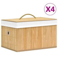 Detailed information about the product Bamboo Storage Boxes 4 Pcs