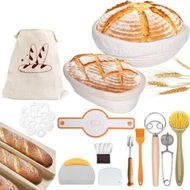 Detailed information about the product Banneton Bread Proofing Basket Set, Round and Oval Banneton Baskets, Sourdough Bread Baking Supplies with Bread Lame, Sling, Dough Whisk, Complete Sourdough Starter Kit