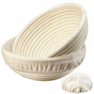 Detailed information about the product Banneton Bread Proofing Basket,Banneton Basket Set of 2,9 inch Sourdough Proofing Basket Round Proofing Bowls Handmade Rattan Baskets and Liners