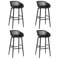 Detailed information about the product Bar Chairs 4 Pcs Black