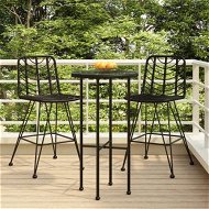 Detailed information about the product Bar Stools 2 Pcs Black 45x56x103.5 Cm PE Rattan And Steel.