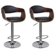 Detailed information about the product Bar Stools 2 pcs Black Bent Wood and Faux Leather