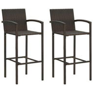 Detailed information about the product Bar Stools 2 Pcs Brown Poly Rattan