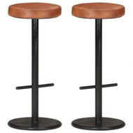 Detailed information about the product Bar Stools 2 pcs Brown Real Leather