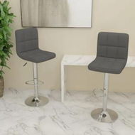 Detailed information about the product Bar Stools 2 pcs Dark Grey Fabric