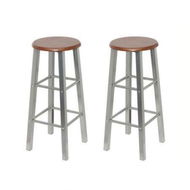 Detailed information about the product Bar Stools 2 Pcs Metal With MDF Seat