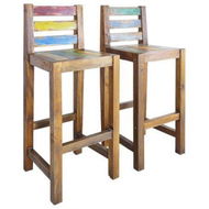 Detailed information about the product Bar Stools 2 Pcs Solid Reclaimed Boat Wood 40x40x106 Cm