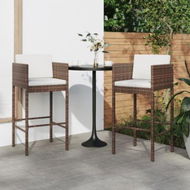 Detailed information about the product Bar Stools 2 Pcs With Cushions Brown Poly Rattan