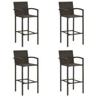 Detailed information about the product Bar Stools 4 Pcs Brown Poly Rattan