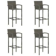 Detailed information about the product Bar Stools 4 Pcs Grey Poly Rattan