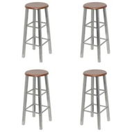 Detailed information about the product Bar Stools 4 pcs Silver and Brown MDF