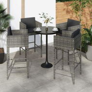 Detailed information about the product Bar Stools 4 Pcs With Cushions Grey Poly Rattan