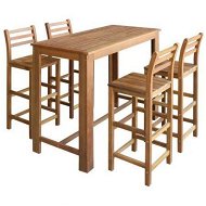 Detailed information about the product Bar Table and Chair Set 5 Pieces Solid Acacia Wood