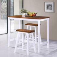 Detailed information about the product Bar Table And Stool Set 3 Pieces Solid Wood