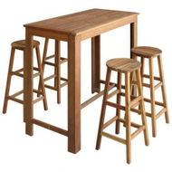 Detailed information about the product Bar Table and Stool Set 5 Pieces Solid Acacia Wood