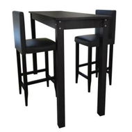 Detailed information about the product Bar Table with 2 Bar Chairs Black