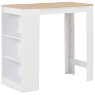 Detailed information about the product Bar Table With Shelf White 110x50x103 Cm