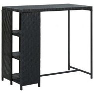 Detailed information about the product Bar Table With Storage Rack Black 120x60x110 Cm Poly Rattan