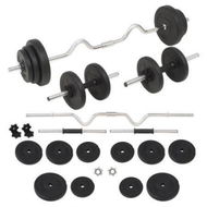 Detailed information about the product Barbell and Dumbbell Set 30 kg