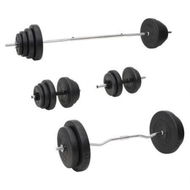 Detailed information about the product Barbell and Dumbbell with Plates Set 120 kg