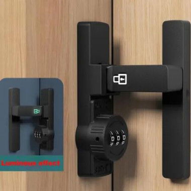 Barn Door Latch 90 Degree Lock Sliding Right Angle Luminous Code Privacy Home Security