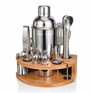 Detailed information about the product Bartender Kit with Stylish Bamboo Stand,12 Piece 25oz Cocktail Shaker Set for Mixed Drink,Professional Stainless Steel Bar Tool Set,Gift for Man Dad- Cocktail Recipes Booklet