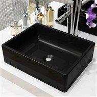 Detailed information about the product Basin Ceramic Rectangular Black 41x30x12 Cm