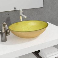 Detailed information about the product Basin Glass 50x37x14 Cm Gold