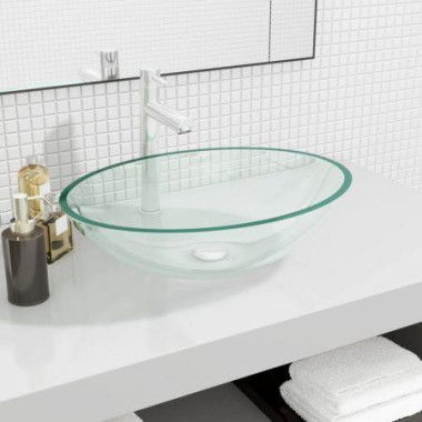 Basin Glass 50x37x14 Cm Transparent