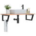 Basin Shelf Wall Mounted Steel and Solid Wood Oak. Available at Crazy Sales for $179.95