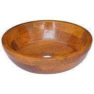 Detailed information about the product Basin Solid Teak Wood Î¦40x10 cm