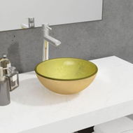 Detailed information about the product Basin Tempered Glass 30x12 Cm Gold