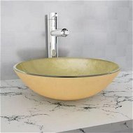 Detailed information about the product Basin Tempered Glass 42 cm Gold