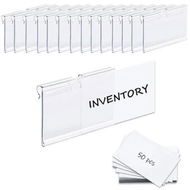 Detailed information about the product Basket Labels Clip On,50PCS Clear Plastic Bin Clip Labels for Baskets,Wire Shelf Price Labels,Labels for Storage Bins,Merchandise Sign Display Holder,50PCS 6X4CM Label Inserts Included