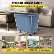 Detailed information about the product Basket Truck 12 Bushel Steel Canvas Laundry Basket 3' Diameter Wheels Truck Cap Basket Canvas Laundry Cart Usually Used to Transport Clothes Store