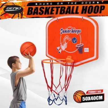 Basketball Hoop Mini Ring System Set Net Door Wall Mounted Backboard Indoor Hang Pump For Kids Toy Genki 50 X 40cm