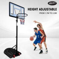 Detailed information about the product Basketball Hoop Ring Portable Adjustable Stand System Net Backboard Rim Wheels 1.7-2.3m