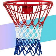 Detailed information about the product Basketball Net Outdoor Upgrade Thick Professional Basketball Net Replacement Heavy Duty All Weather Anti Whip Color Never Fade - 12 Loops (Red White Blue)