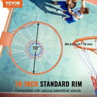 Detailed information about the product Basketball Rim Wall Door Mounted Basketball Hoop Heavy Duty Q235 Basketball Flex Rim Goal Replacement with Net Standard 18' Indoor and Outdoor Hanging