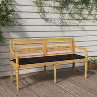 Detailed information about the product Batavia Bench with Black Cushion 150 cm Solid Wood Teak