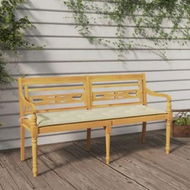 Detailed information about the product Batavia Bench with Cream Cushion 150 cm Solid Wood Teak