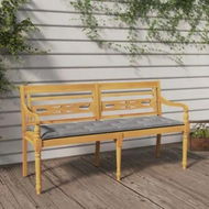 Detailed information about the product Batavia Bench with Grey Cushion 150 cm Solid Wood Teak