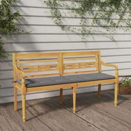 Detailed information about the product Batavia Bench with Grey Cushion 150 cm Solid Wood Teak