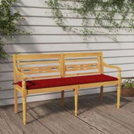 Detailed information about the product Batavia Bench with Red Cushion 150 cm Solid Wood Teak