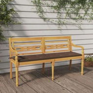 Detailed information about the product Batavia Bench with Taupe Cushion 150 cm Solid Wood Teak