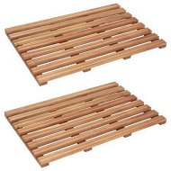 Detailed information about the product Bath Mats 2 Pcs Solid Acacia Wood 56x37 Cm
