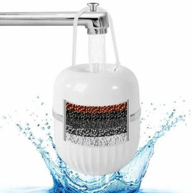 Bath Water Filter for Tub Faucet, 8 Stage Bath Water Filter with 5000 Gallons Capacity, Easy to Install, Softer Skin and Hair, White